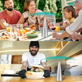 PIAOPIAONIU weather-friendly fly fans withstand outdoor use while preserving table aesthetics.