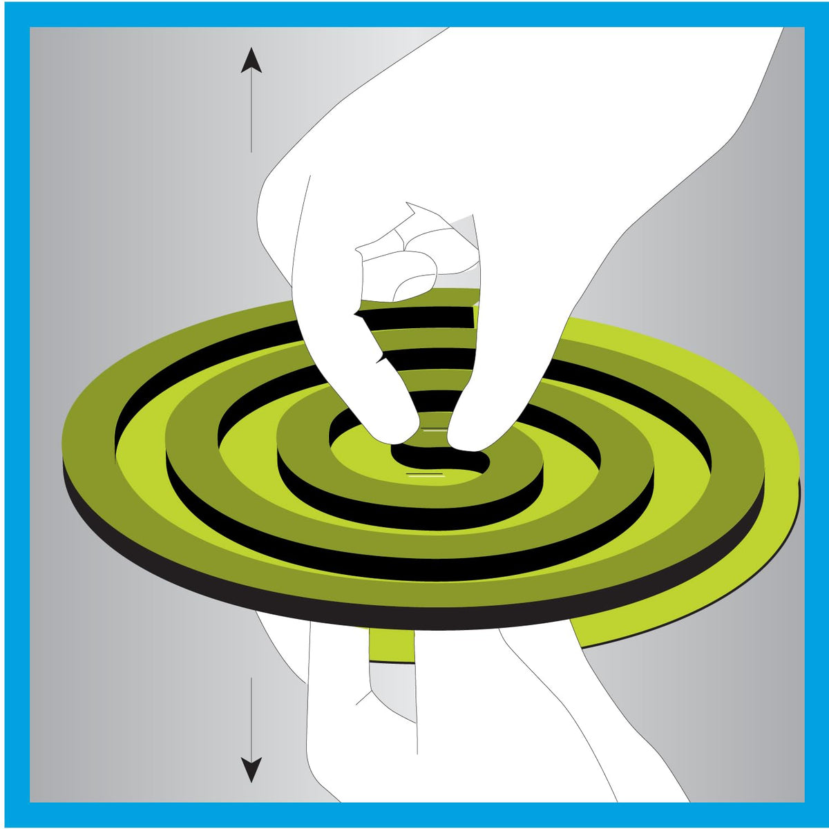 Lit PIC Coil emits a subtle scent while repelling mosquitoes at a table.