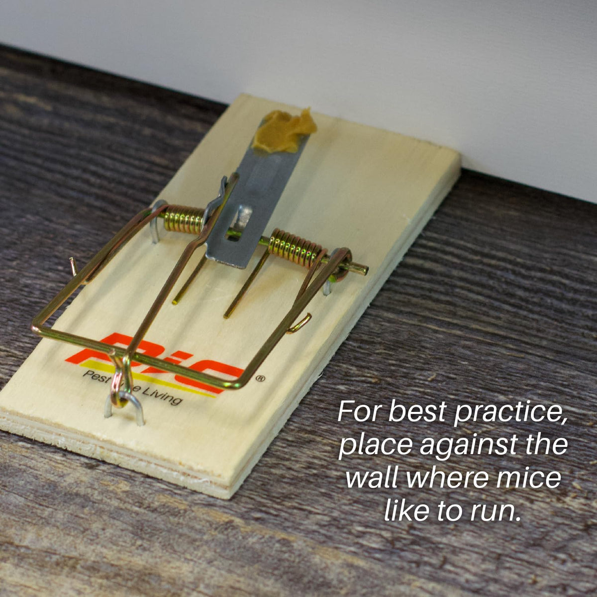 PIC Wood Mouse Traps suited for outdoor spaces like sheds and barns.