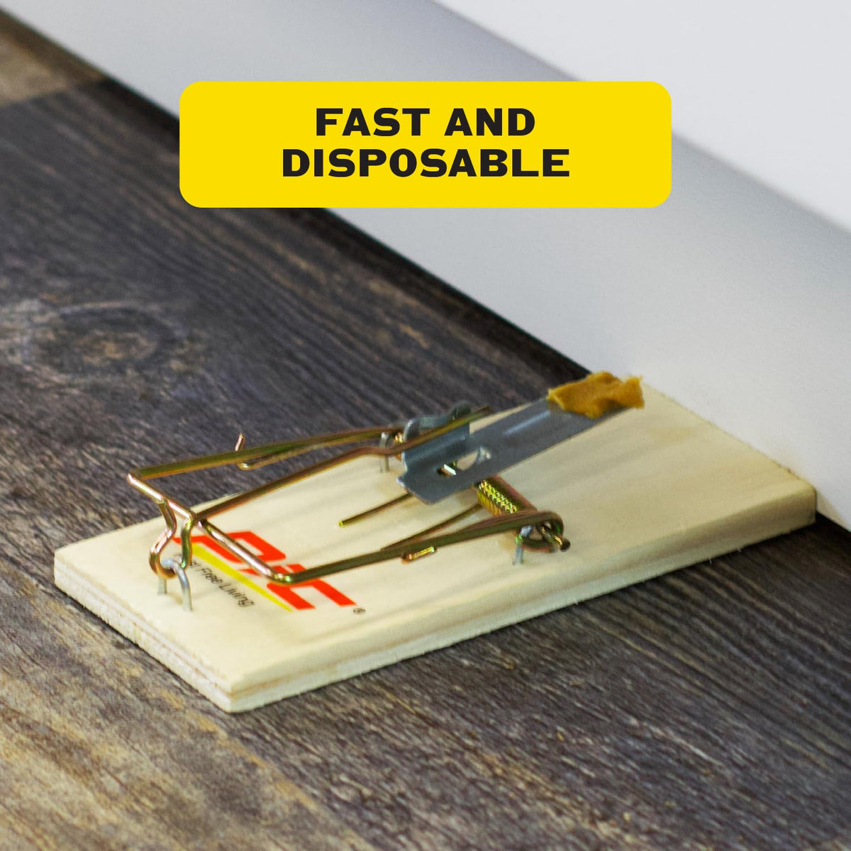 PIC Wood Mouse Traps snap shut quickly to eliminate pests.
