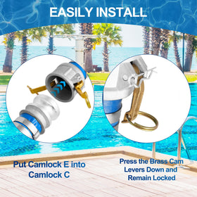 Picatu brass cam levers secure hose connections