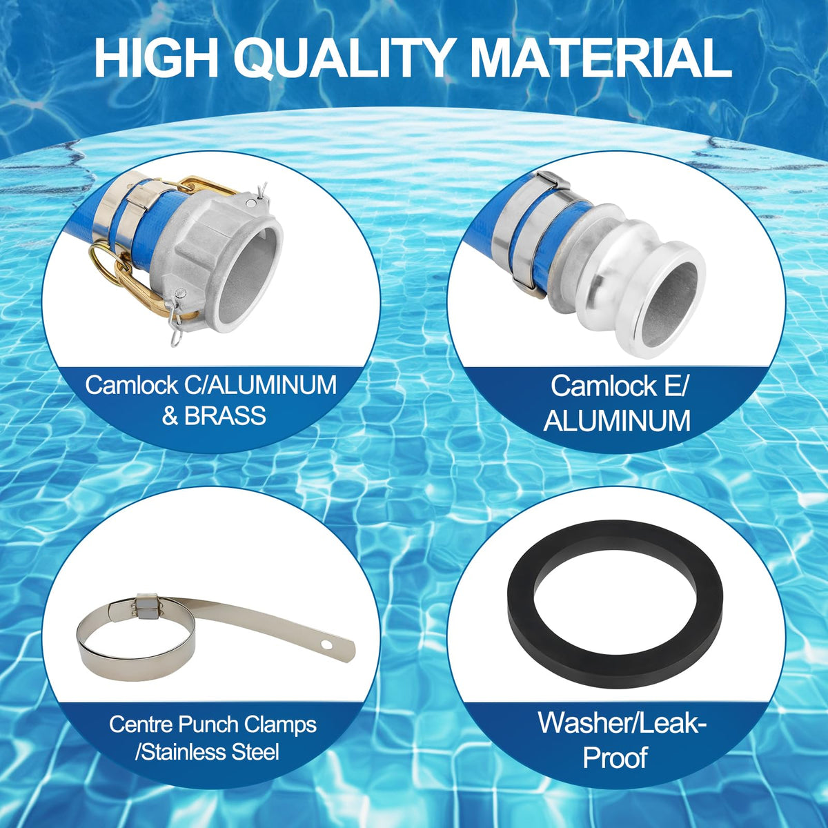 Picatu lay-flat pool discharge hose 2in design for easy storage