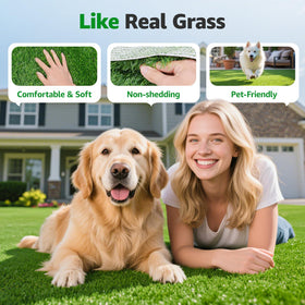 PICK FOR LIFE pet-friendly dog grass mat ideal for patios and backyards.