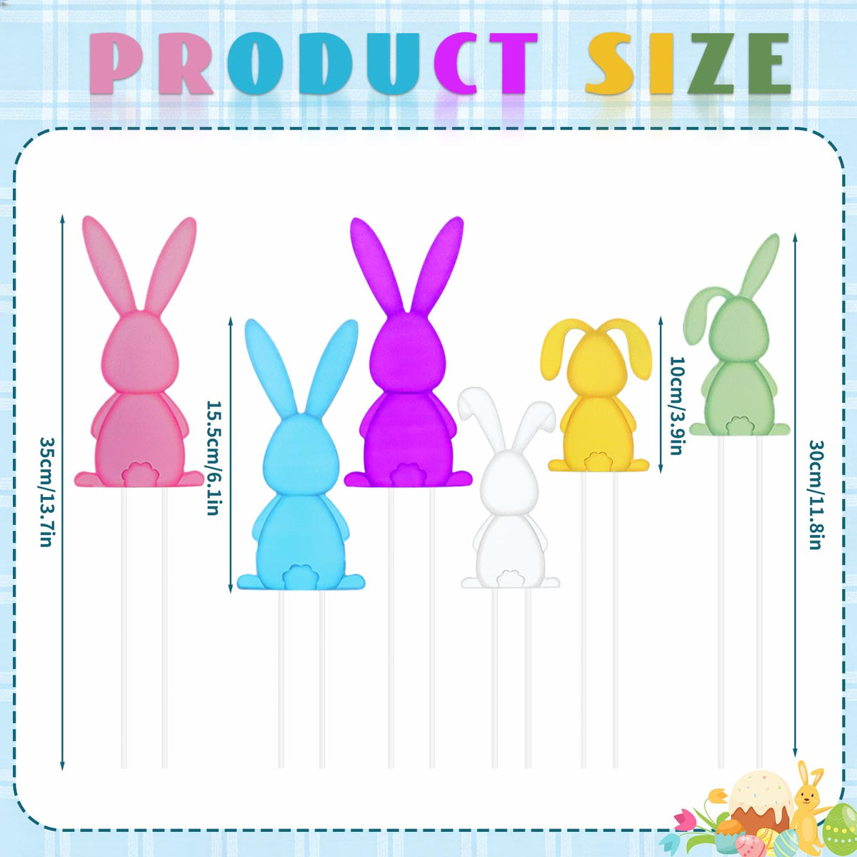 Pickmesh 14-inch metal bunny yard sign adds festive charm to the entrance.