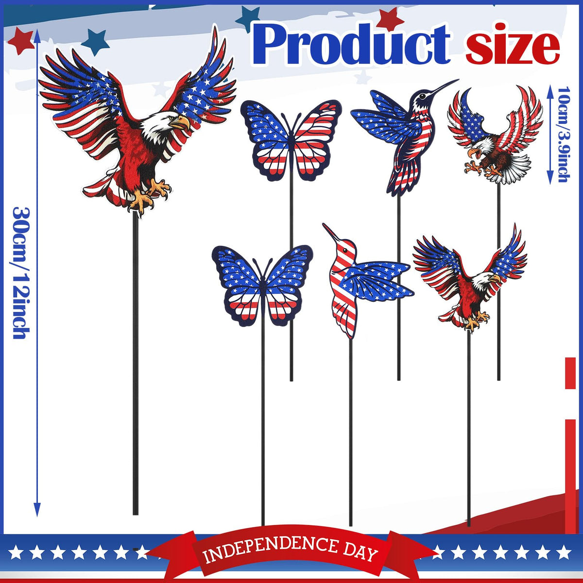 Pickmesh eagle yard stake highlights patriotic flair in outdoor space