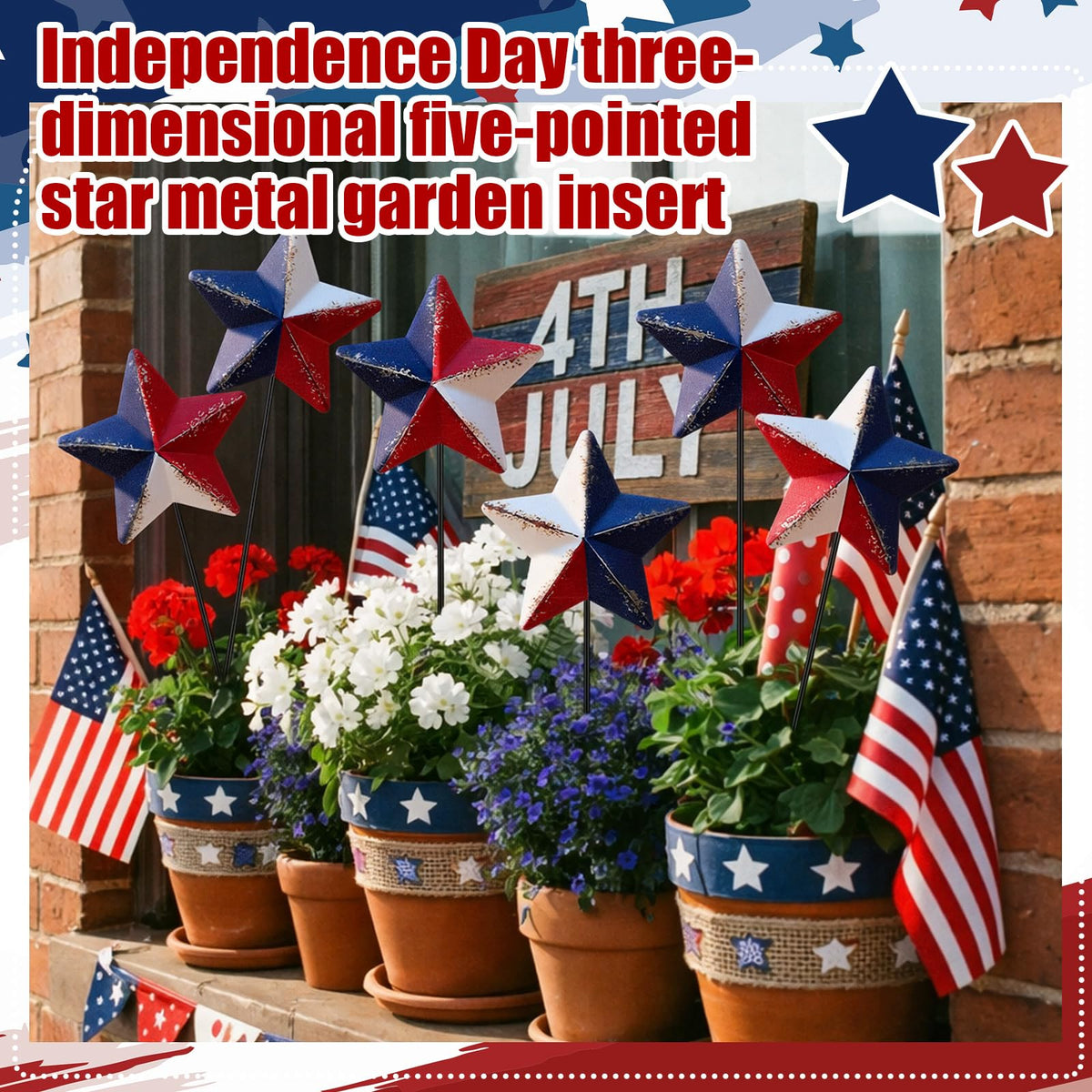 Pickmesh Fourth of July outdoor decoration adds festive patriotism.