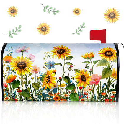Pickmesh watercolor flowers mailbox cover enhances curb appeal for your home
