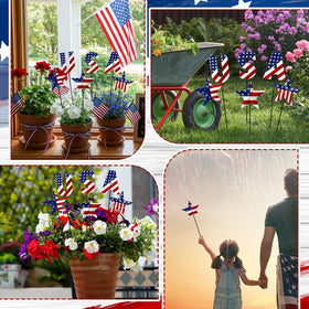 Pickmesh patriotic yard stake for Memorial Day and Independence Day displays.