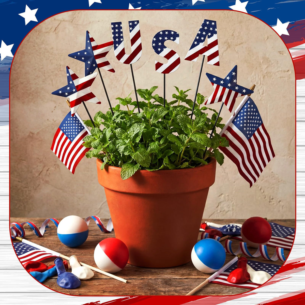 Pickmesh outdoor decor with easy installation for quick patriotic setup.