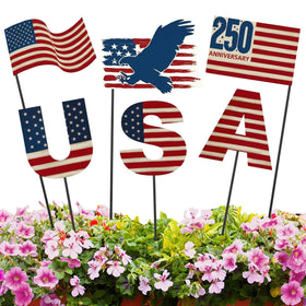 Pickmesh patriotic eagle yard sign with red white blue flag boosts curb appeal.