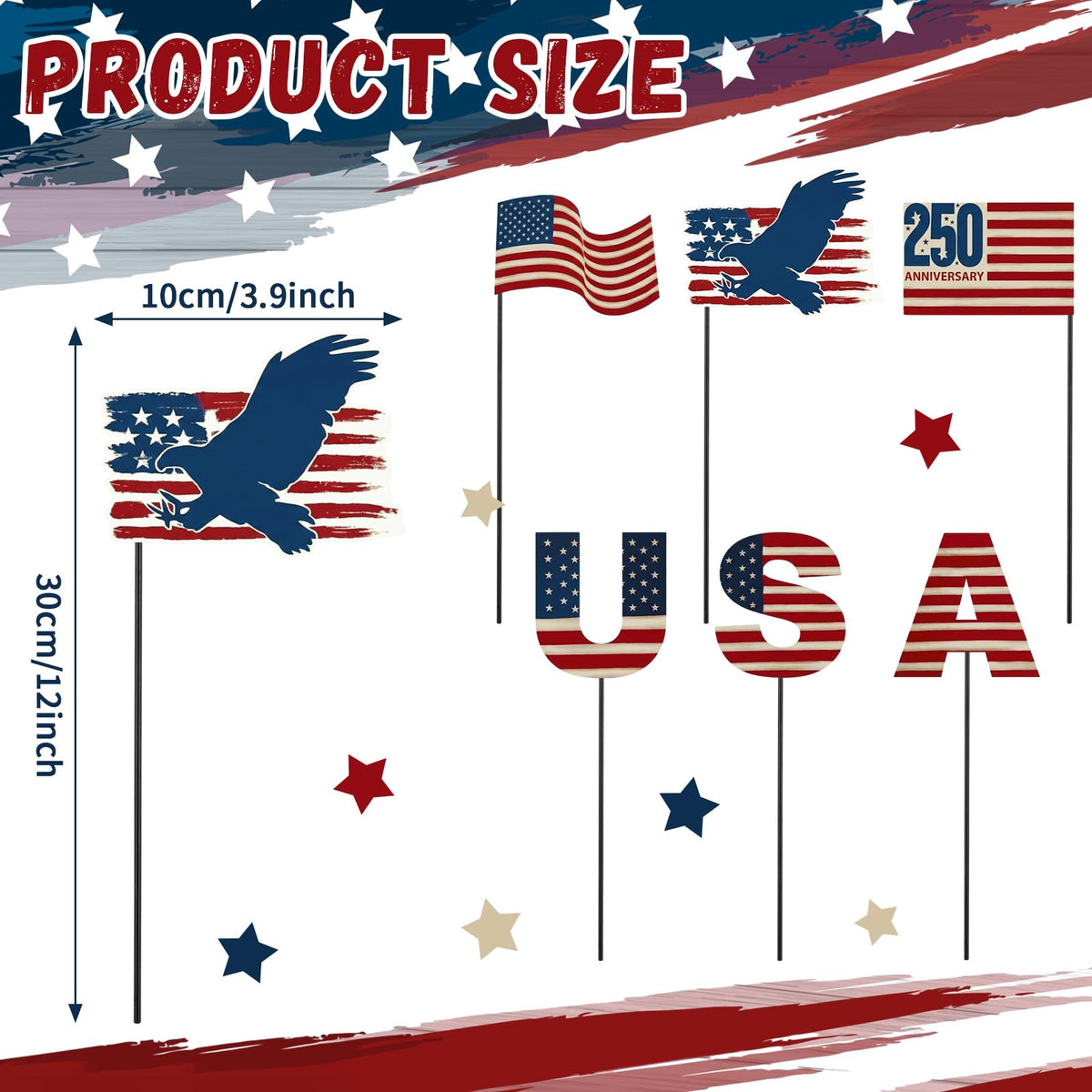 Pickmesh metal yard stake withstands weather for year-round outdoor display.
