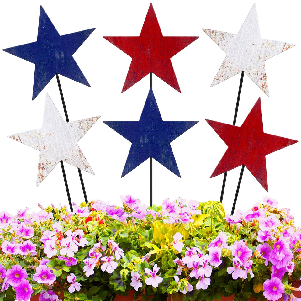 Pickmesh patriotic yard stakes collection with red, white, and blue colors for outdoor display.