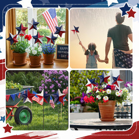 Pickmesh star motif yard decor brightens courtyards for Memorial Day and Independence Day.