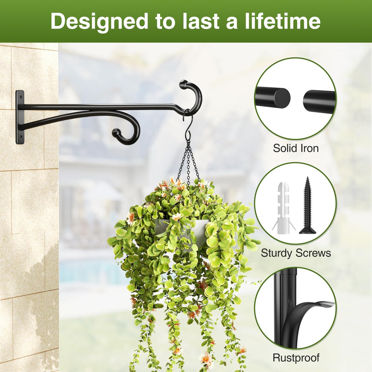 Pickpiff bird house bracket provides sturdy support for garden structures.
