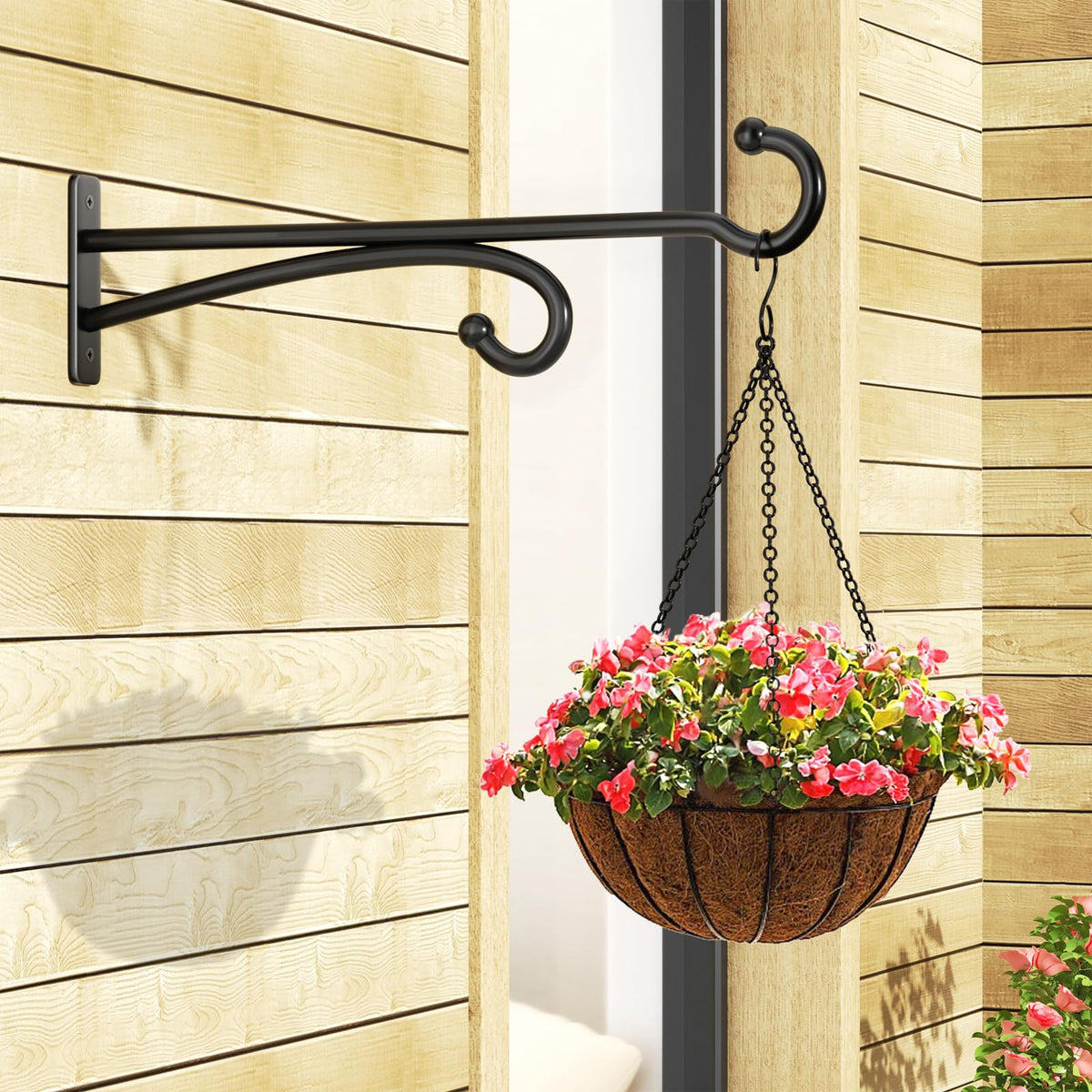 Pickpiff porch planter hanger keeps pots secure on the porch.