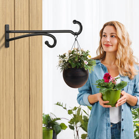 Pickpiff rust-resistant plant hook endures outdoor weather on walls.