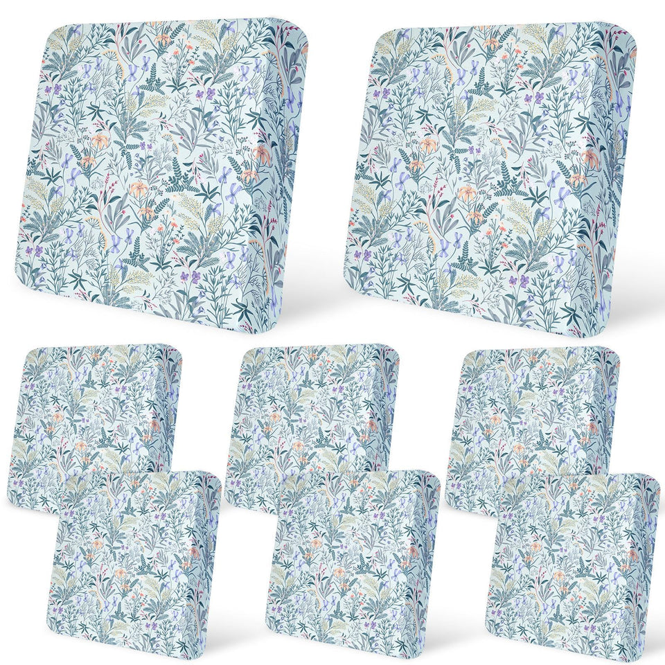 pickyNproud 8Pcs patio cushion covers in light cyan for refreshed outdoor seating
