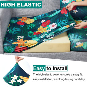 pickyNproud elastic-bottom cushion cover provides secure fit for various cushion shapes.