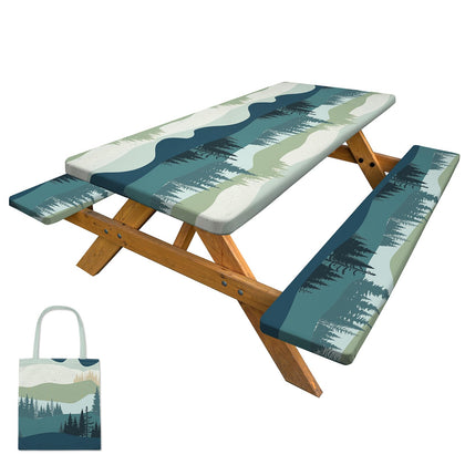PickyNproud picnic table cover showing waterproof protection for outdoor meals