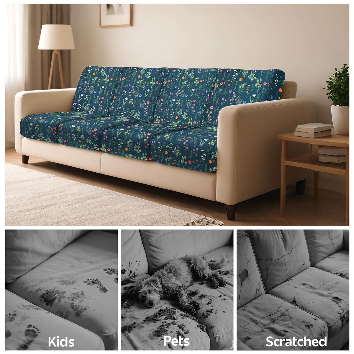 pickyNproud stretch-fit cushion slipcovers ease dressing and snug fit