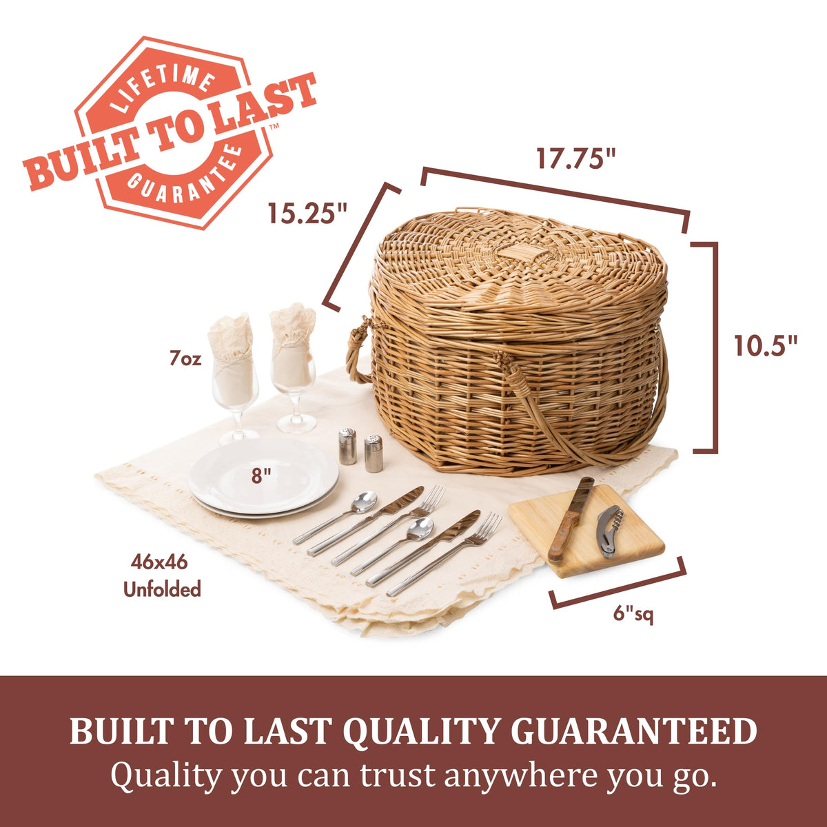 Picnic Time Heart Basket gift-ready finish suitable as a wicker gift.