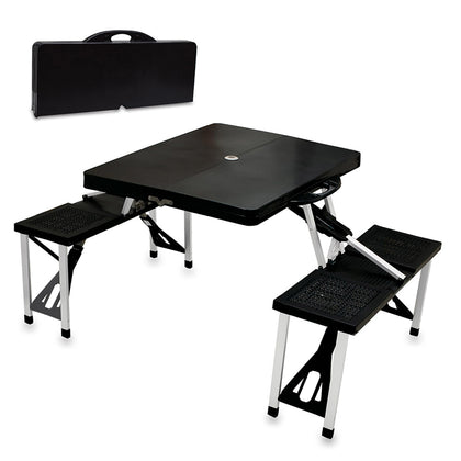 PICNIC TIME Oniva folding table open layout shows seating for four, ideal for family picnics.