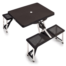 PICNIC TIME Oniva folding table with umbrella hole enables instant shade during outdoor meals.