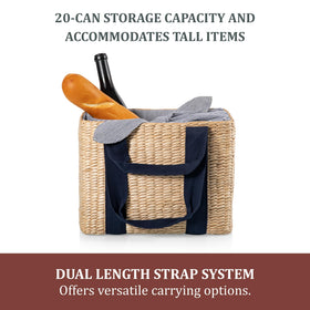 PICNIC TIME Parisian Picnic Basket with shoulder and hand straps for versatile carrying.