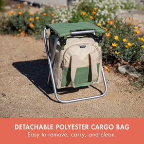 PICNIC TIME steel frame and durable tote support daily garden use.