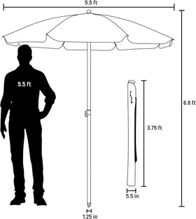 PICNIC TIME tilt-pole umbrella adjusts to follow the sun for all-day shade.