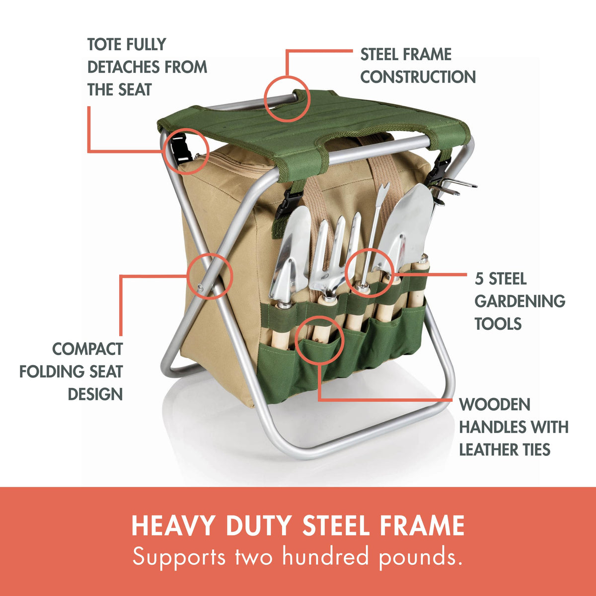 PICNIC TIME wooden-handle tools ideal for comfortable gripping during gardening tasks.