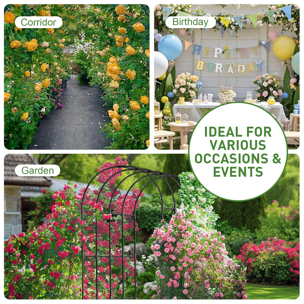 PICNICNI metal arch trellis ready for quick assembly and durable outdoor use