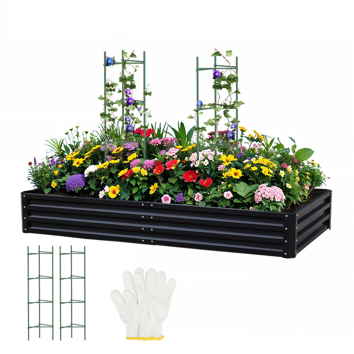 PICNICNI metal raised garden bed for vegetables and herbs.