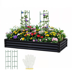 PICNICNI metal raised garden bed for vegetables and herbs.