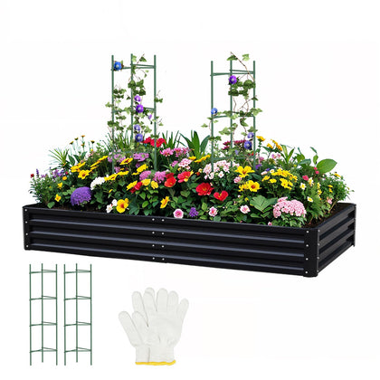 PICNICNI metal raised garden bed for vegetables and herbs.