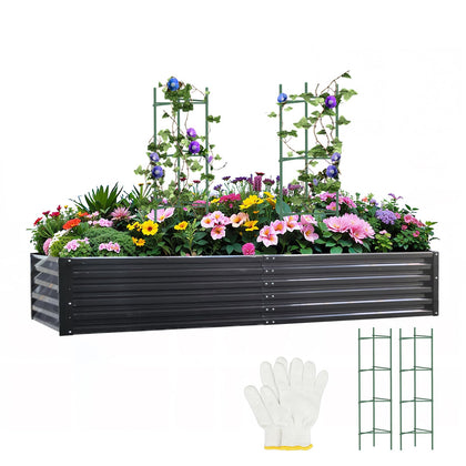 PICNICNI metal raised bed overall setup with ample space for vegetables