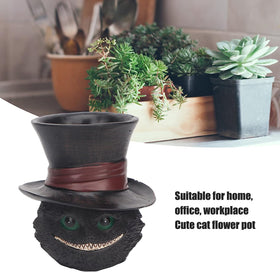 Picvelno cat head flowerpot for indoor or outdoor display.