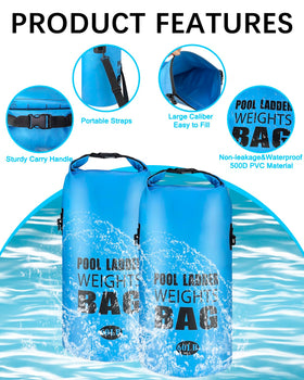 Piemow 60L weight bags provide sturdy, waterproof pool stabilization