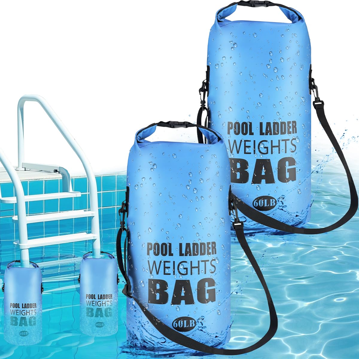 Piemow pool ladder weights stabilizing above-ground stairs for safer entry