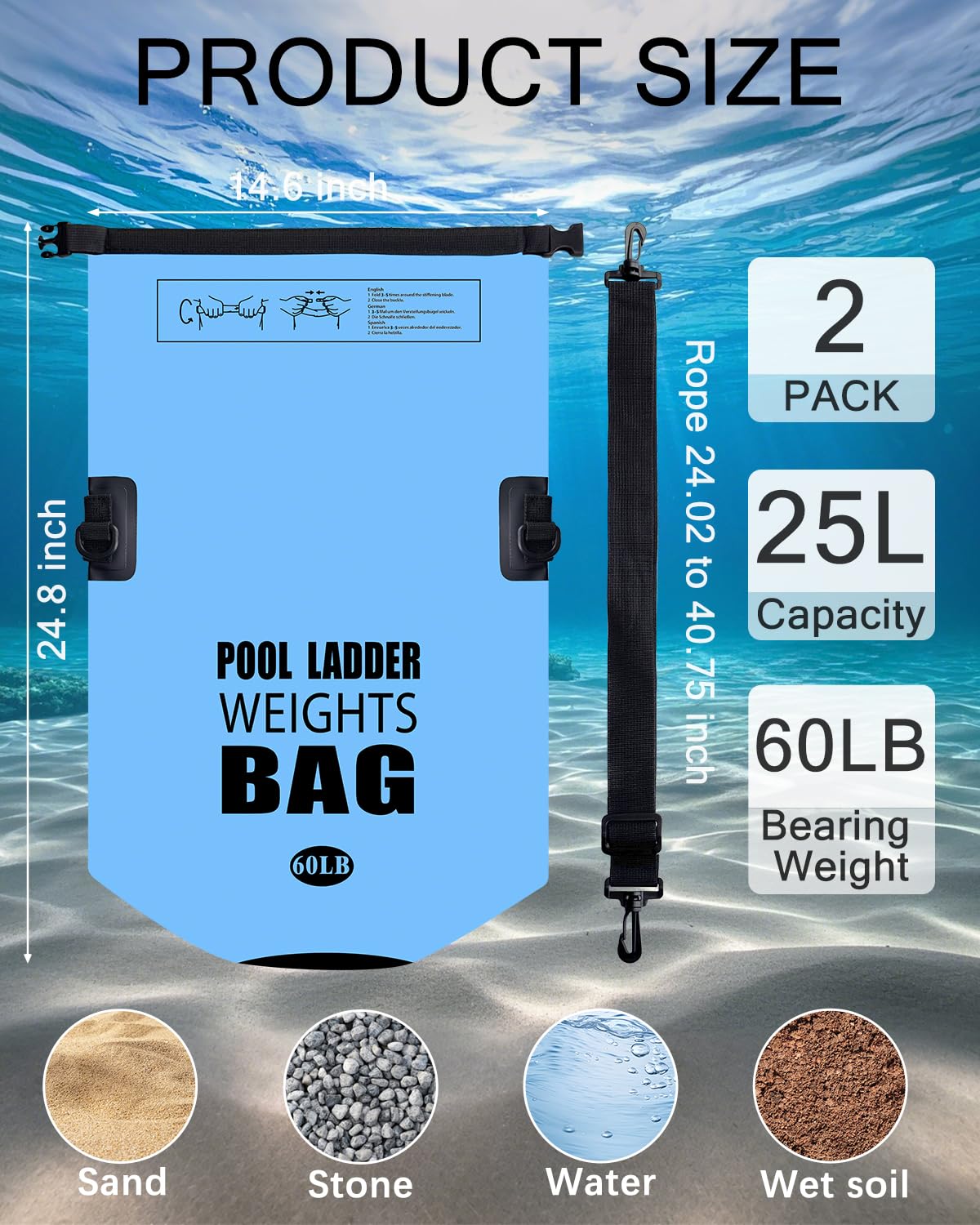 Piemow weight bags with easy-carry handle and strap for transport