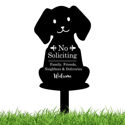Pigort No Soliciting Dog Sign front view signals privacy and curb appeal.
