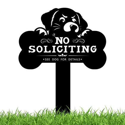 Pigort No Soliciting Sign cat shape front view shows durable outdoor visibility.