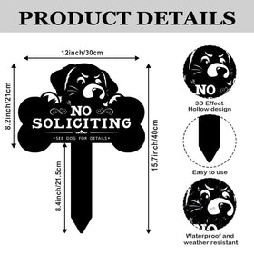 Pigort No Soliciting Sign cat shape side view highlights weatherproof design.