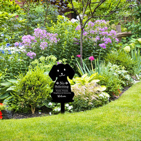 Pigort No Soliciting Sign weatherproof metal construction withstands seasonal conditions.