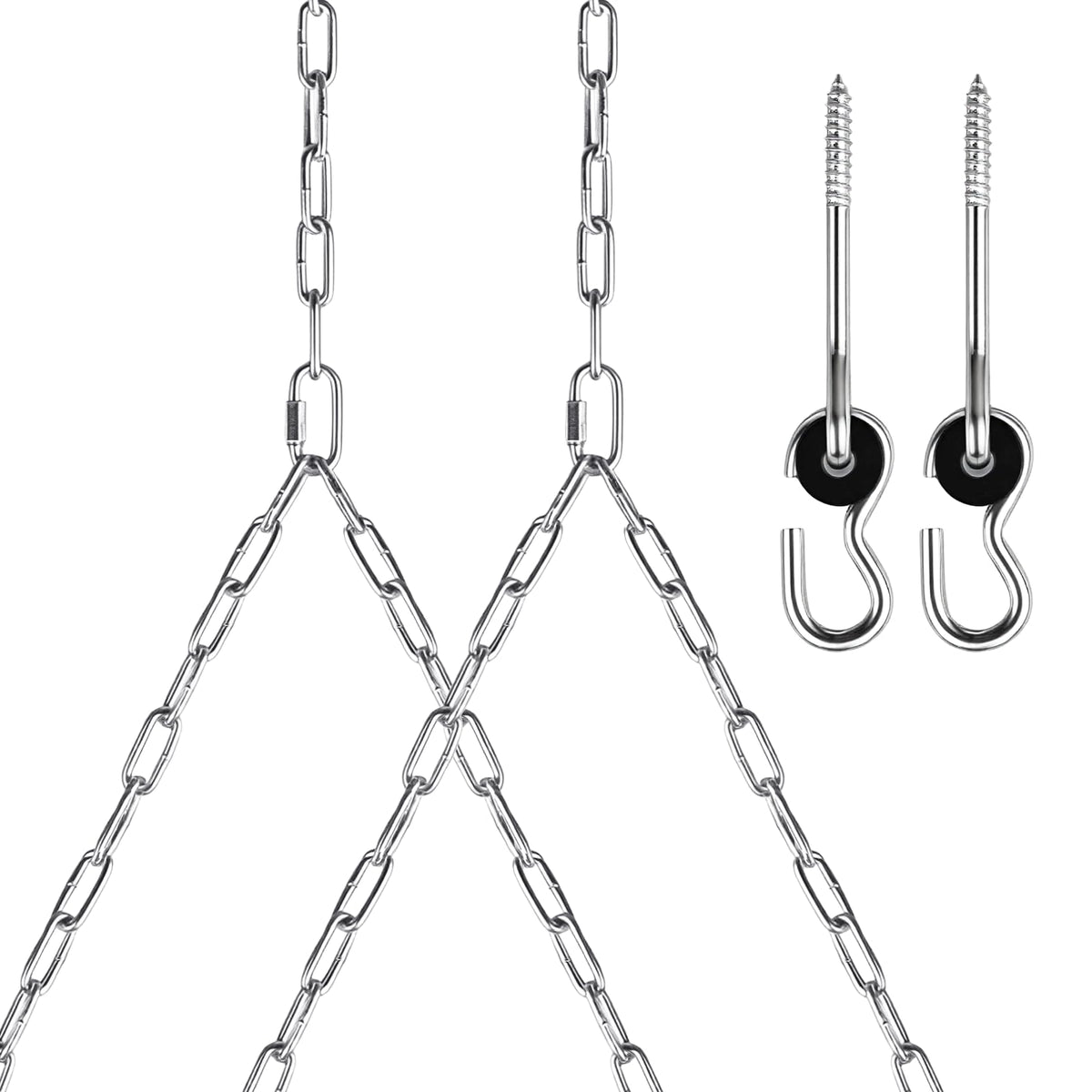 PIHIL 7.75ft heavy-duty porch swing chain kit in stainless steel for weather-ready outdoor use