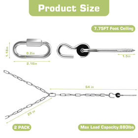 PIHIL two Y-shaped swing chains with carabiners for easy secure hanging