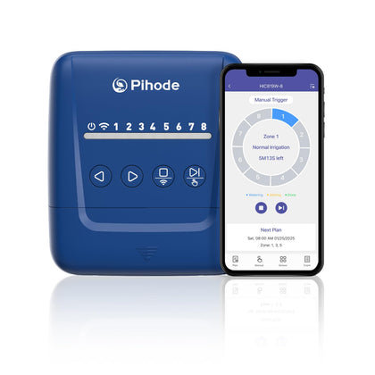 Pihode 8-zone sprinkler controller device enabling centralized, efficient watering control.