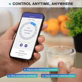 Pihode interval irrigation mode shows customizable schedules for even watering.