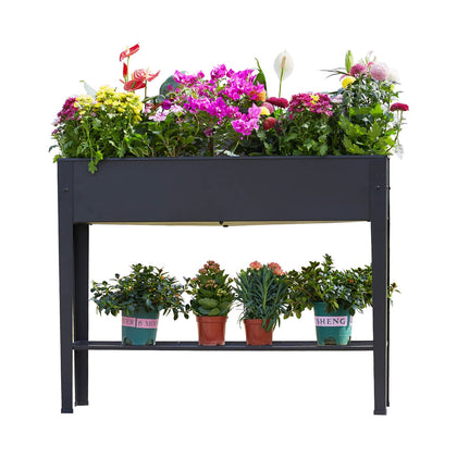 Piksedo raised garden bed with legs provides comfortable gardening height