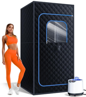 Pikulla full-size sauna interior offers spacious room for adults up to 6 ft 3 in and 260 lbs.